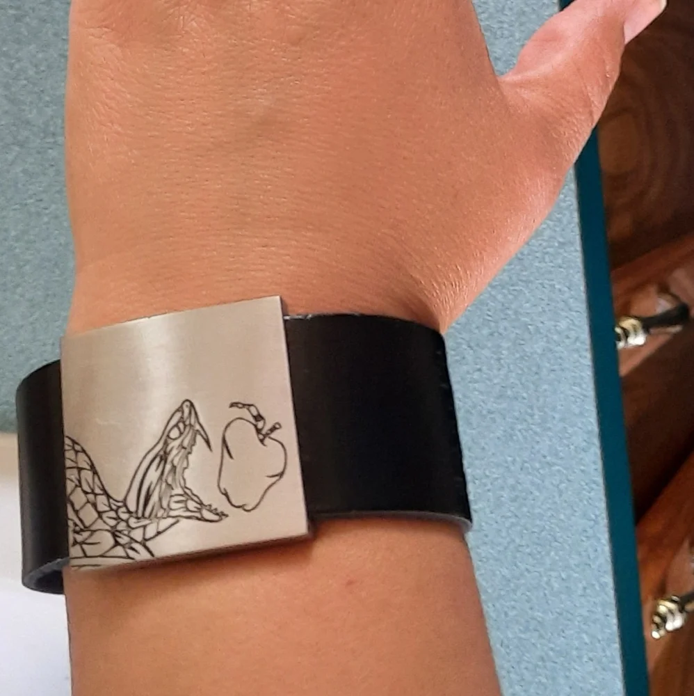 Serpent's Bite Apple Cider Flavored Whisky Leather Cuff Bracelet